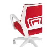 Topchairs ST-BASIC-W спинка белая сетка сиденье красная ткань крестовина белый пластик