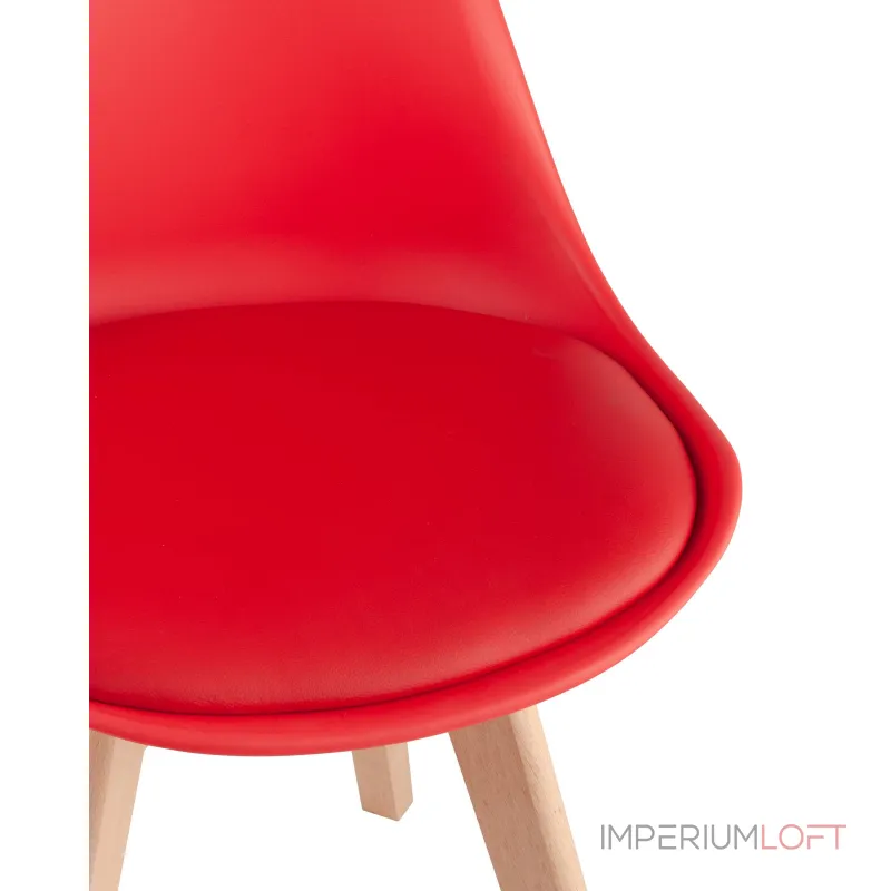 Frankfurt красный, сиденье из сочетания пластика и экокожи, ножки деревянные