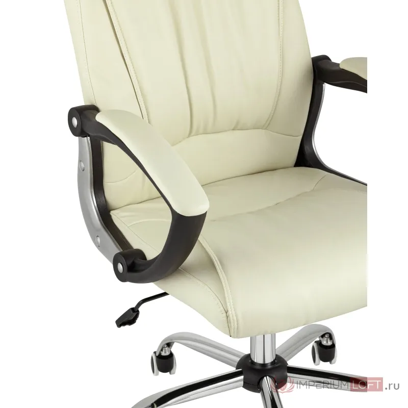 TopChairs Tower офисное бежевое в обивке из экокожи, механизм качания Top Gun от ImperiumLoft 