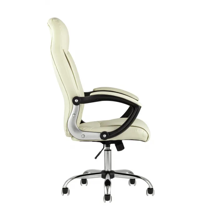 TopChairs Tower офисное бежевое в обивке из экокожи, механизм качания Top Gun от ImperiumLoft 
