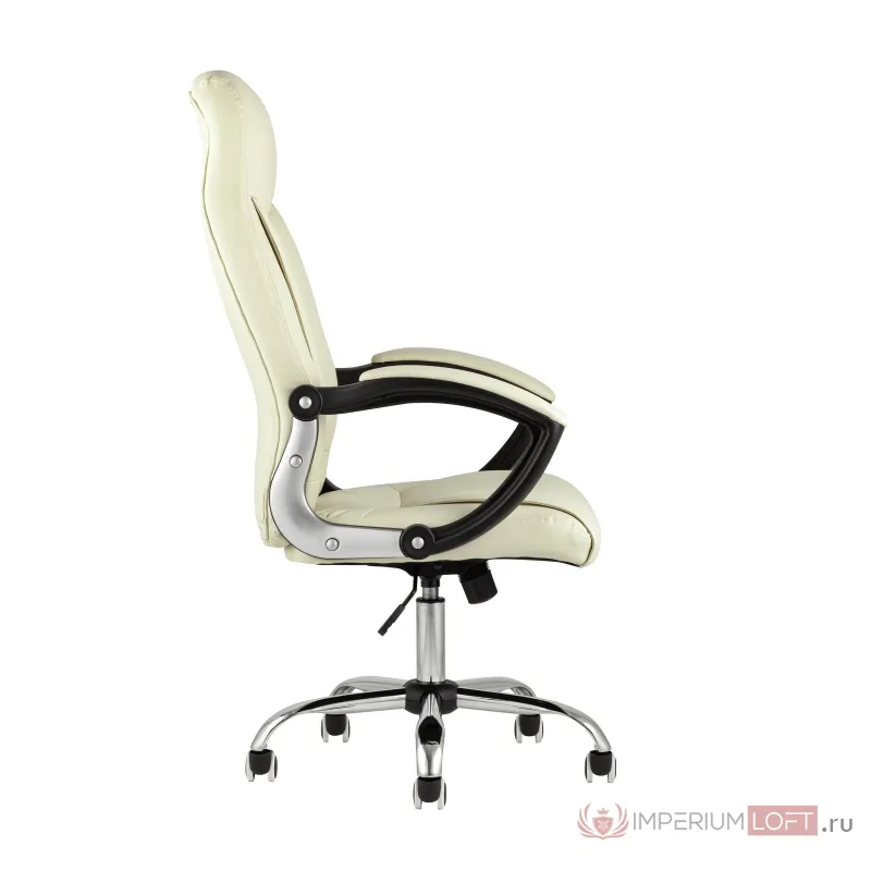 TopChairs Tower офисное бежевое в обивке из экокожи, механизм качания Top Gun от ImperiumLoft 