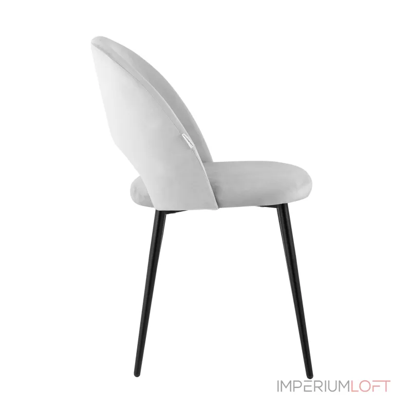 Меган велюр светло-серый ножки металл черные от ImperiumLoft Меган велюр светло-серый ножки металл черные от ImperiumLoft