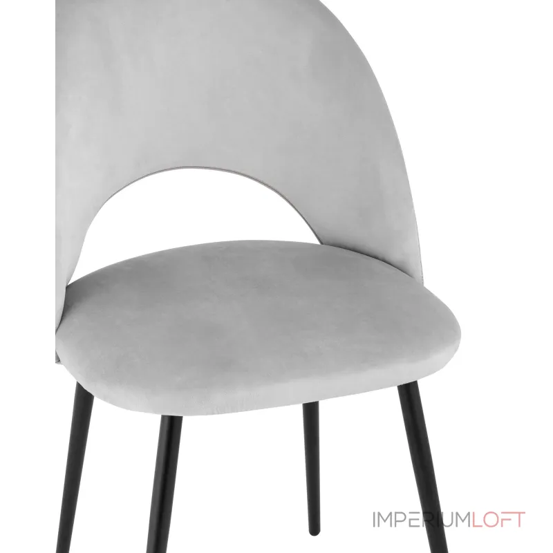 Меган велюр светло-серый ножки металл черные от ImperiumLoft Меган велюр светло-серый ножки металл черные от ImperiumLoft