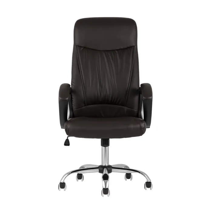 TopChairs Tower офисное коричневое в обивке из экокожи, механизм качания Top Gun от ImperiumLoft