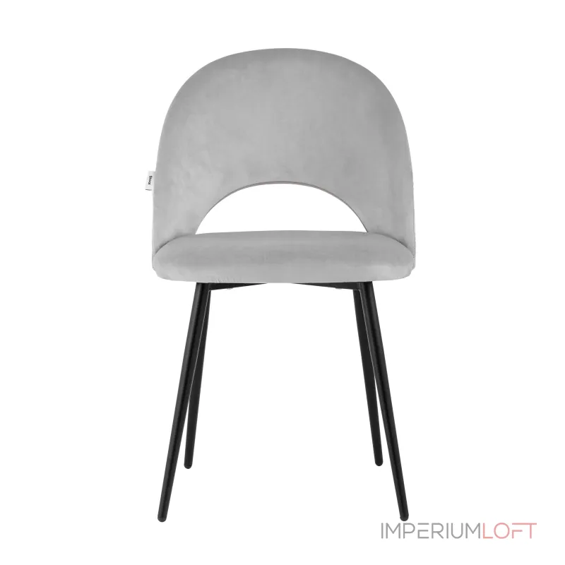 Меган велюр светло-серый ножки металл черные от ImperiumLoft Меган велюр светло-серый ножки металл черные от ImperiumLoft