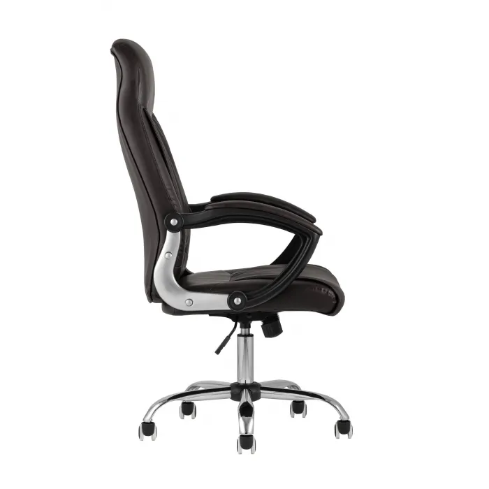 TopChairs Tower офисное коричневое в обивке из экокожи, механизм качания Top Gun от ImperiumLoft