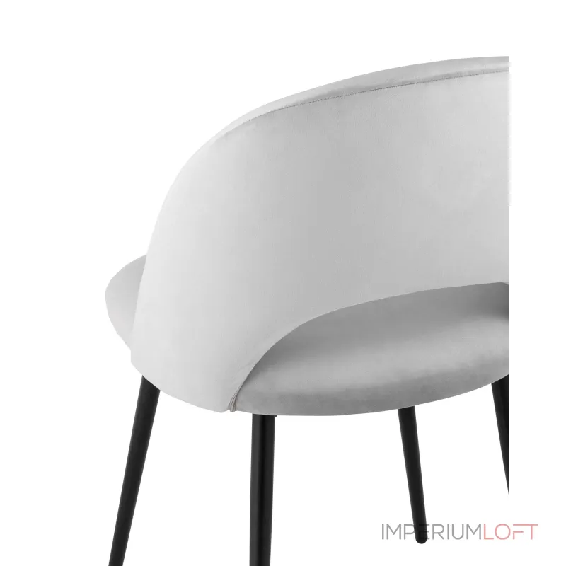 Меган велюр светло-серый ножки металл черные от ImperiumLoft Меган велюр светло-серый ножки металл черные от ImperiumLoft