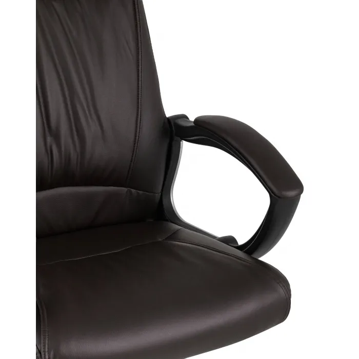 TopChairs Tower офисное коричневое в обивке из экокожи, механизм качания Top Gun от ImperiumLoft