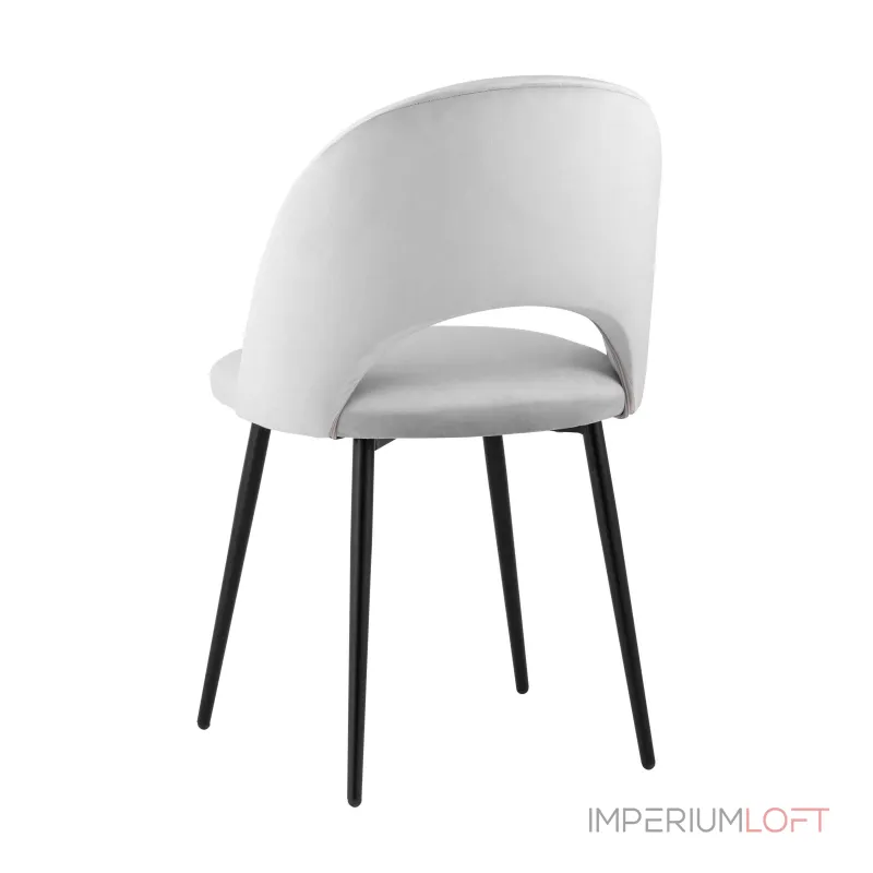 Меган велюр светло-серый ножки металл черные от ImperiumLoft Меган велюр светло-серый ножки металл черные от ImperiumLoft