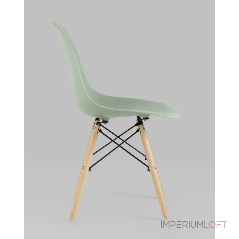 DSW серо-зеленый, литой полипропилен, стальной каркас, натуральный массив бука от ImperiumLoft DSW серо-зеленый, литой полипропилен, стальной каркас, натуральный массив бука от ImperiumLoft