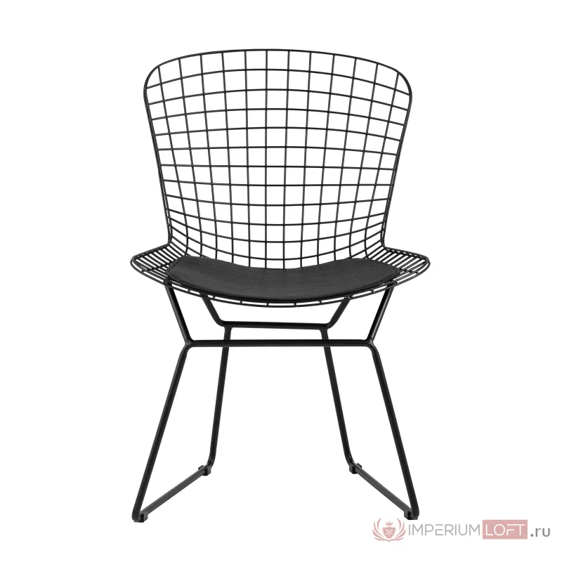 Bertoia металлический черный с черной подушкой из экокожи от ImperiumLoft