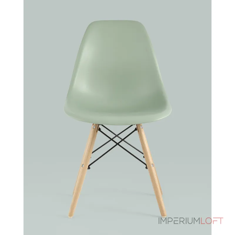 DSW серо-зеленый, литой полипропилен, стальной каркас, натуральный массив бука от ImperiumLoft DSW серо-зеленый, литой полипропилен, стальной каркас, натуральный массив бука от ImperiumLoft