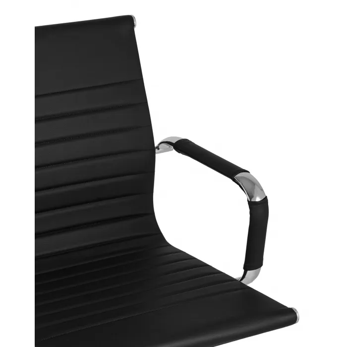 TopChairs City S офисное черное в обивке из экокожи, механизм регулирования по высоте и качания от ImperiumLoft