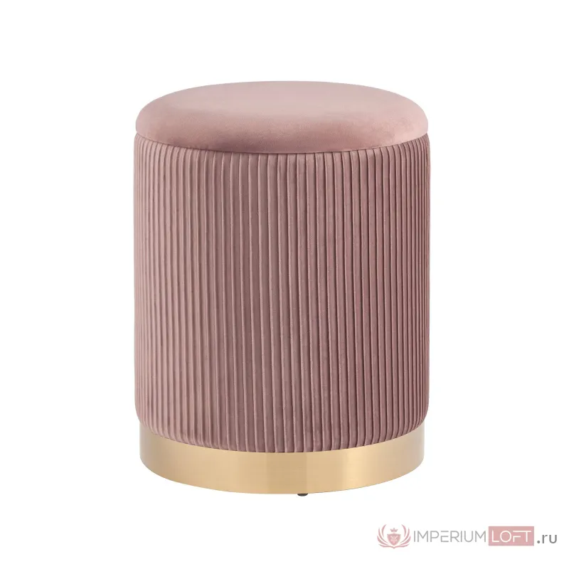 Шарлотта с ящиком велюр розовый с металлическим основанием в золотом цвете от ImperiumLoft