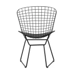 Bertoia металлический черный с черной подушкой из экокожи от ImperiumLoft