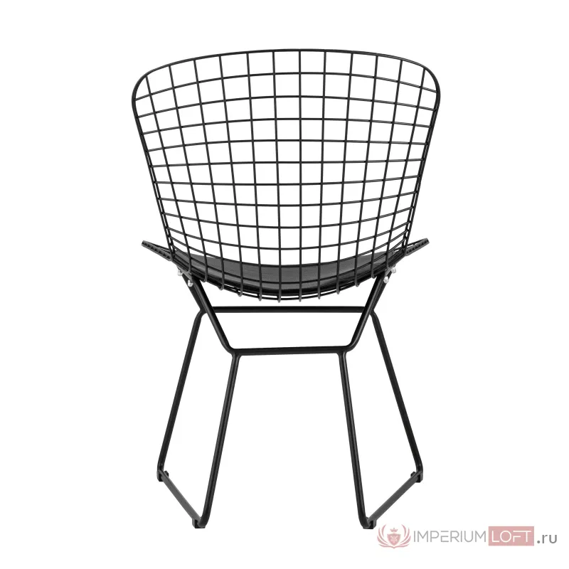 Bertoia металлический черный с черной подушкой из экокожи от ImperiumLoft