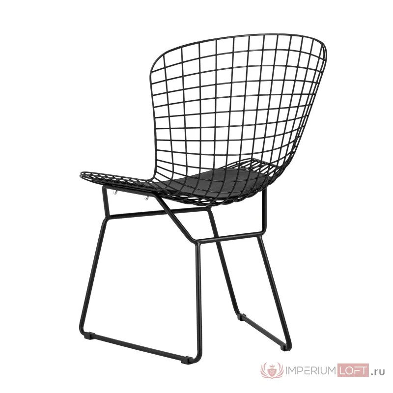 Bertoia металлический черный с черной подушкой из экокожи от ImperiumLoft
