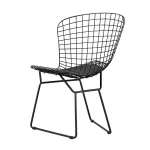 Bertoia металлический черный с черной подушкой из экокожи от ImperiumLoft