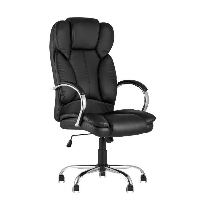 TopChairs President офисное черное в обивке из экокожи, механизм качания и регулировки Top Gun от ImperiumLoft