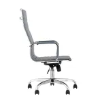 City офисное с подлокотниками серое экокожа хром наклон, качание от ImperiumLoft