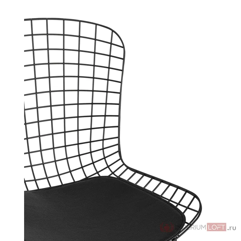 Bertoia металлический черный с черной подушкой из экокожи от ImperiumLoft