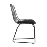 Bertoia металлический черный с черной подушкой из экокожи от ImperiumLoft