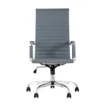 City офисное с подлокотниками серое экокожа хром наклон, качание от ImperiumLoft