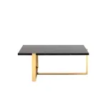 Тоби 109*66 черный мрамор сталь золото