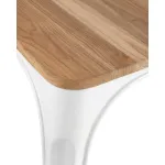 TOLIX WOOD белый глянцевый, каркас металлический, сиденье деревянное