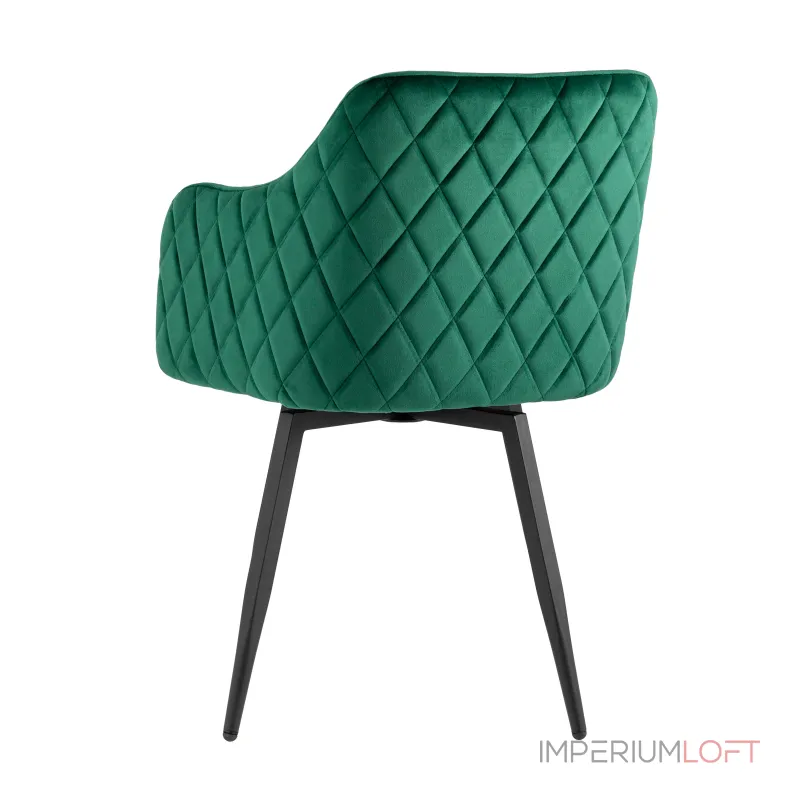 Ника вращающийся велюр изумрудный обеденный ножки металл черный от ImperiumLoft Ника вращающийся велюр изумрудный обеденный ножки металл черный от ImperiumLoft