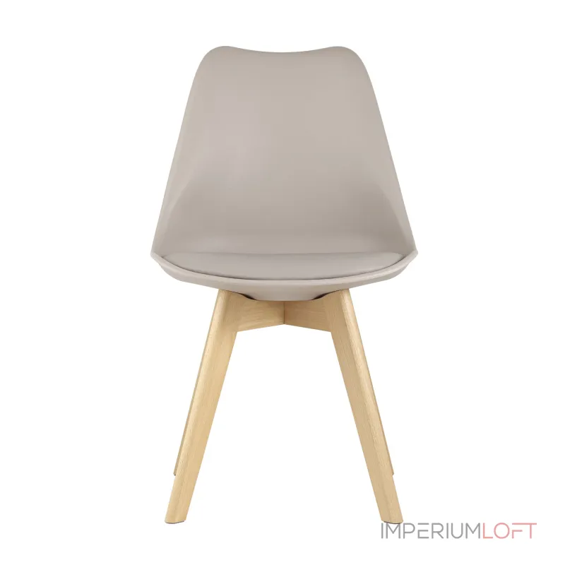 Frankfurt бежевый, сиденье из сочетания пластика и экокожи, ножки деревянные от ImperiumLoft Frankfurt бежевый, сиденье из сочетания пластика и экокожи, ножки деревянные от ImperiumLoft