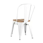 TOLIX WOOD белый глянцевый, каркас металлический, сиденье деревянное