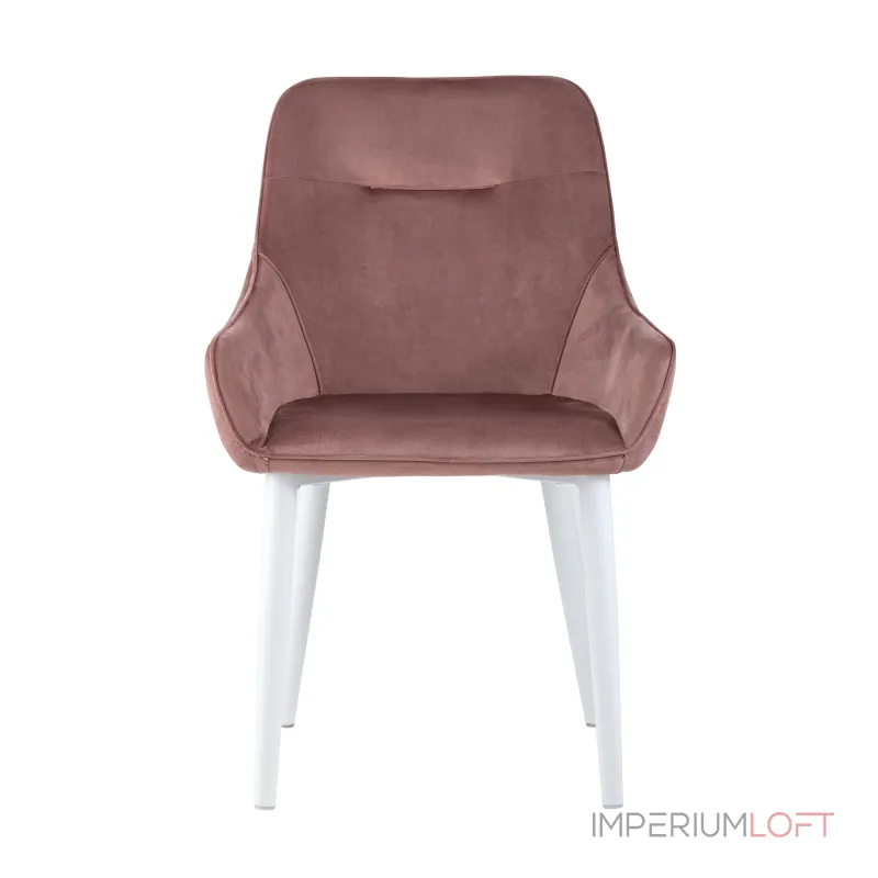 Диана велюр пыльно-розовый ножки белые из металла от ImperiumLoft Диана велюр пыльно-розовый ножки белые из металла от ImperiumLoft