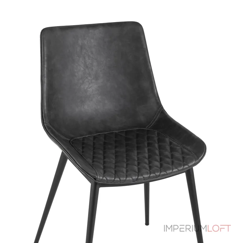 кухонный Texas мягкая обивка из экокожи, цвет серый, ножки черные от ImperiumLoft кухонный Texas мягкая обивка из экокожи, цвет серый, ножки черные от ImperiumLoft