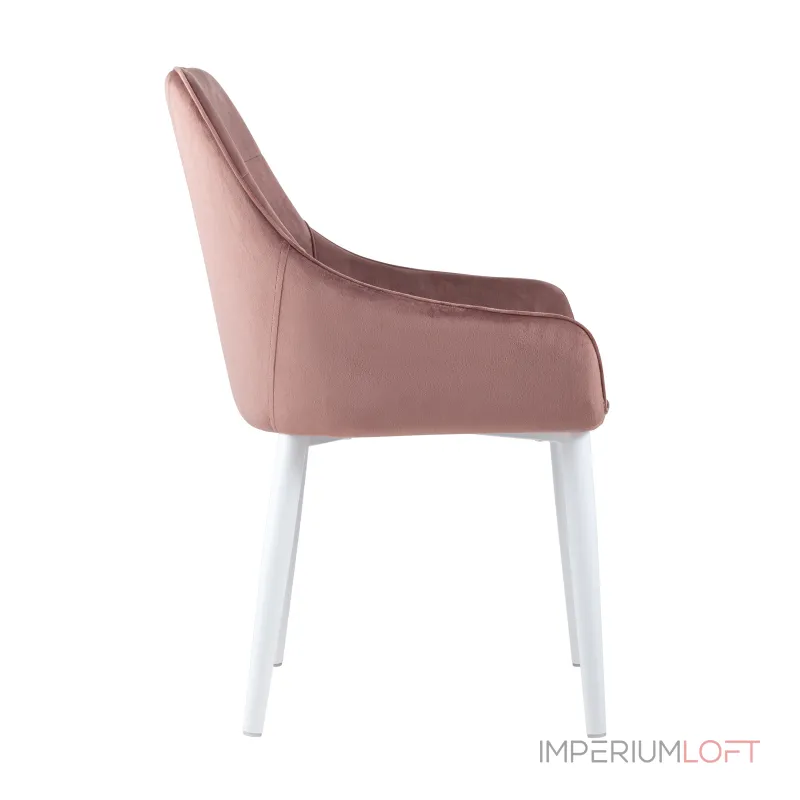 Диана велюр пыльно-розовый ножки белые из металла от ImperiumLoft Диана велюр пыльно-розовый ножки белые из металла от ImperiumLoft