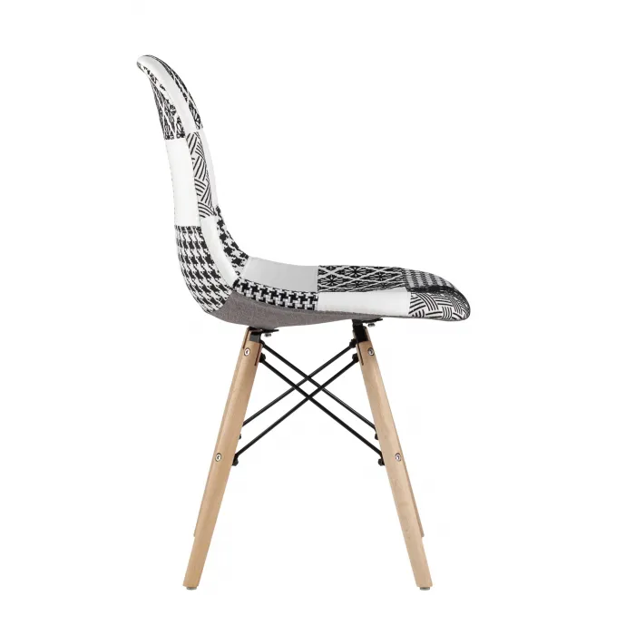 Eames обивка в стиле пэчворк черно-белый, ножки массив бука от ImperiumLoft