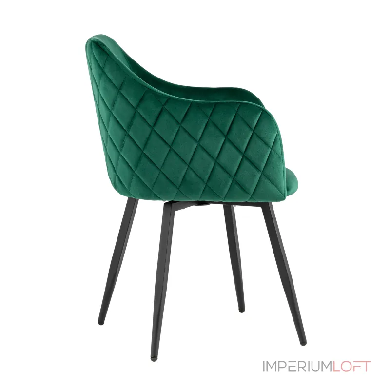 Ника вращающийся велюр изумрудный обеденный ножки металл черный от ImperiumLoft Ника вращающийся велюр изумрудный обеденный ножки металл черный от ImperiumLoft