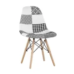 Eames обивка в стиле пэчворк черно-белый, ножки массив бука от ImperiumLoft