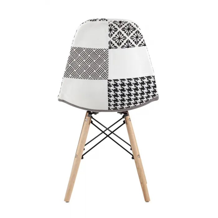 Eames обивка в стиле пэчворк черно-белый, ножки массив бука от ImperiumLoft
