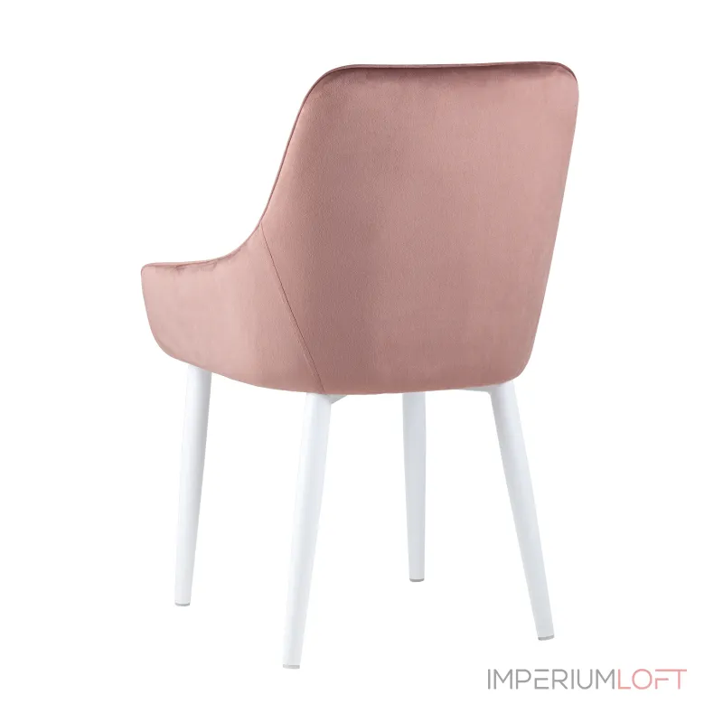 Диана велюр пыльно-розовый ножки белые из металла от ImperiumLoft Диана велюр пыльно-розовый ножки белые из металла от ImperiumLoft