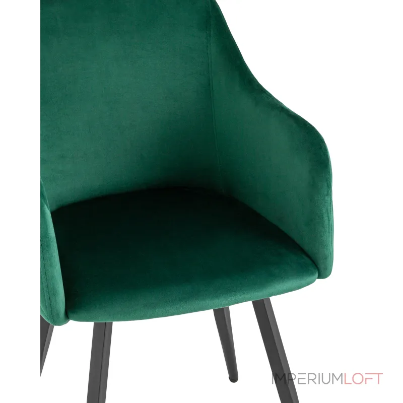 Ника вращающийся велюр изумрудный обеденный ножки металл черный от ImperiumLoft Ника вращающийся велюр изумрудный обеденный ножки металл черный от ImperiumLoft