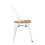 TOLIX WOOD белый глянцевый, каркас металлический, сиденье деревянное