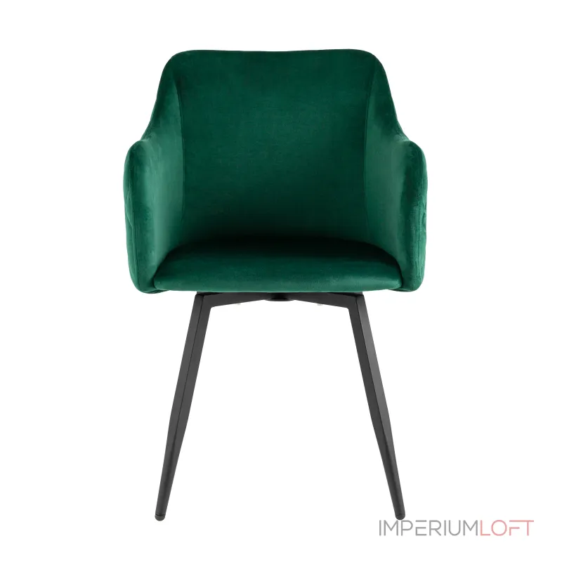 Ника вращающийся велюр изумрудный обеденный ножки металл черный от ImperiumLoft Ника вращающийся велюр изумрудный обеденный ножки металл черный от ImperiumLoft