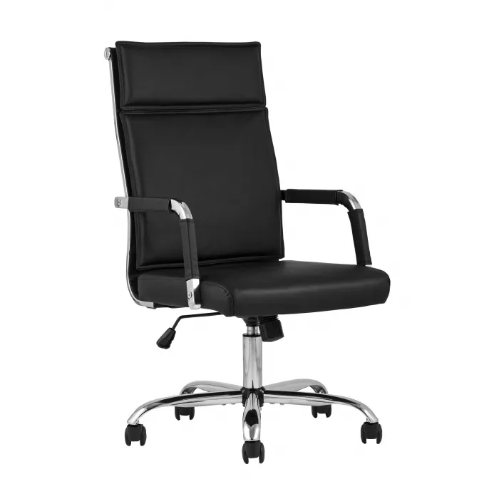 TopChairs Original офисное черное в обивке из экокожи, механизм качания Top Gun от ImperiumLoft
