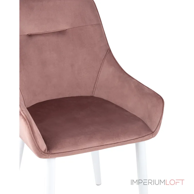 Диана велюр пыльно-розовый ножки белые из металла от ImperiumLoft Диана велюр пыльно-розовый ножки белые из металла от ImperiumLoft