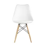 Eames Soft белый обеденный сиденье экокожа ножки из массива бука от ImperiumLoft
