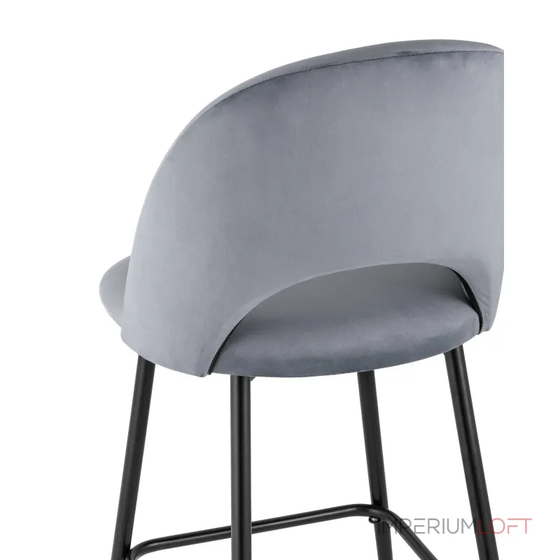 Меган велюр серый ножки металл черные от ImperiumLoft Меган велюр серый ножки металл черные от ImperiumLoft