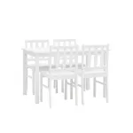 INGRID из стола и четырех стульев деревянные, ножки стола и каркас стульев из массива гевеи цвет