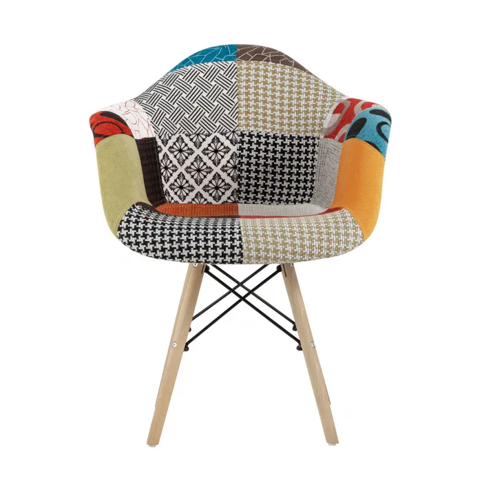 Eames DSW обивка тканевая в стиле пэчворк, ножки из массива бука от ImperiumLoft