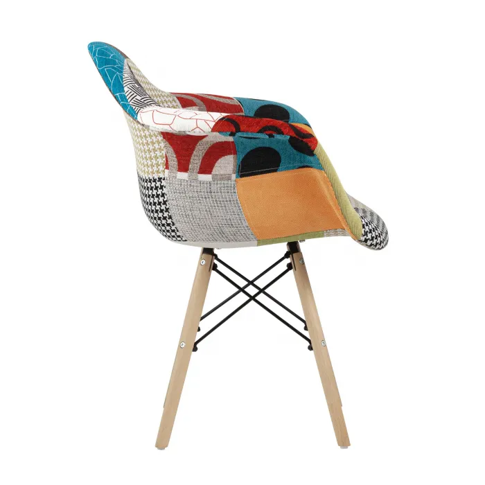 Eames DSW обивка тканевая в стиле пэчворк, ножки из массива бука от ImperiumLoft